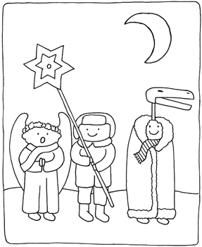 Szopka Bożonarodzeniowa kolorowanki